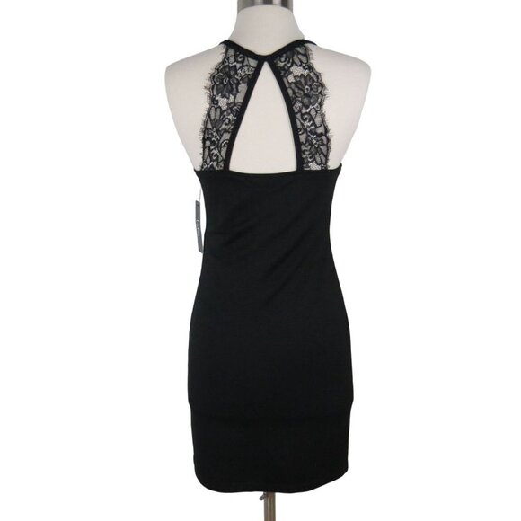 LULU'S Women's Black Fitted Bodycon Mini Dress with Open Lace Back M NWT - Picture 7 of 10
